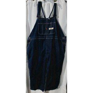 Big Mac Men Overalls Size 58x26 Blue Jean Denim Farm Dark Wash Bib READ